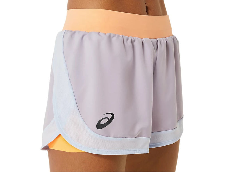 Asics Short Match Short Dames Lila Oranje