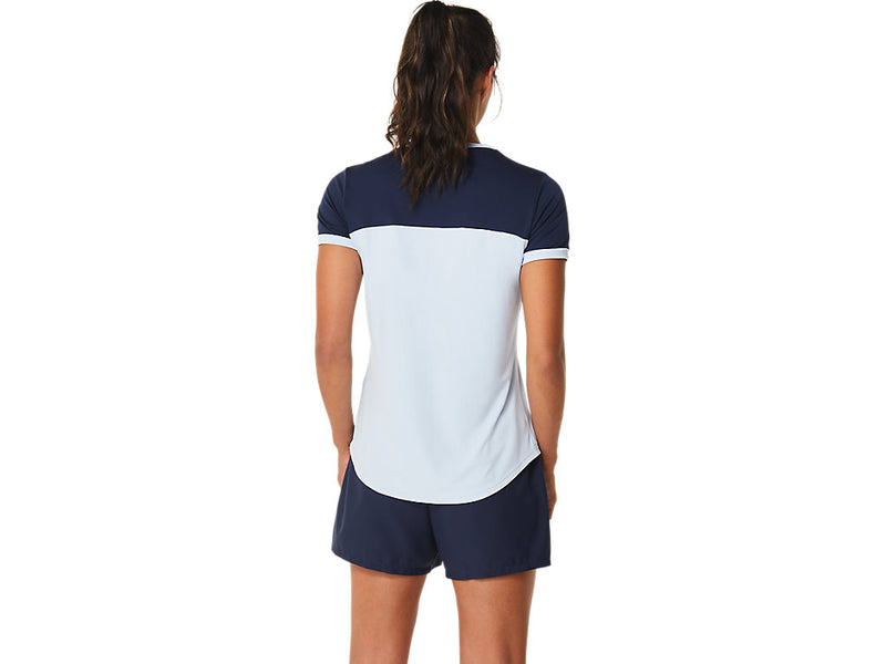 Asics T-Shirt Court SS Top Dames Blauw Navy