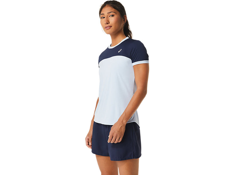 Asics T-Shirt Court SS Top Dames Blauw Navy