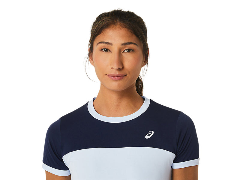 Asics T-Shirt Court SS Top Dames Blauw Navy