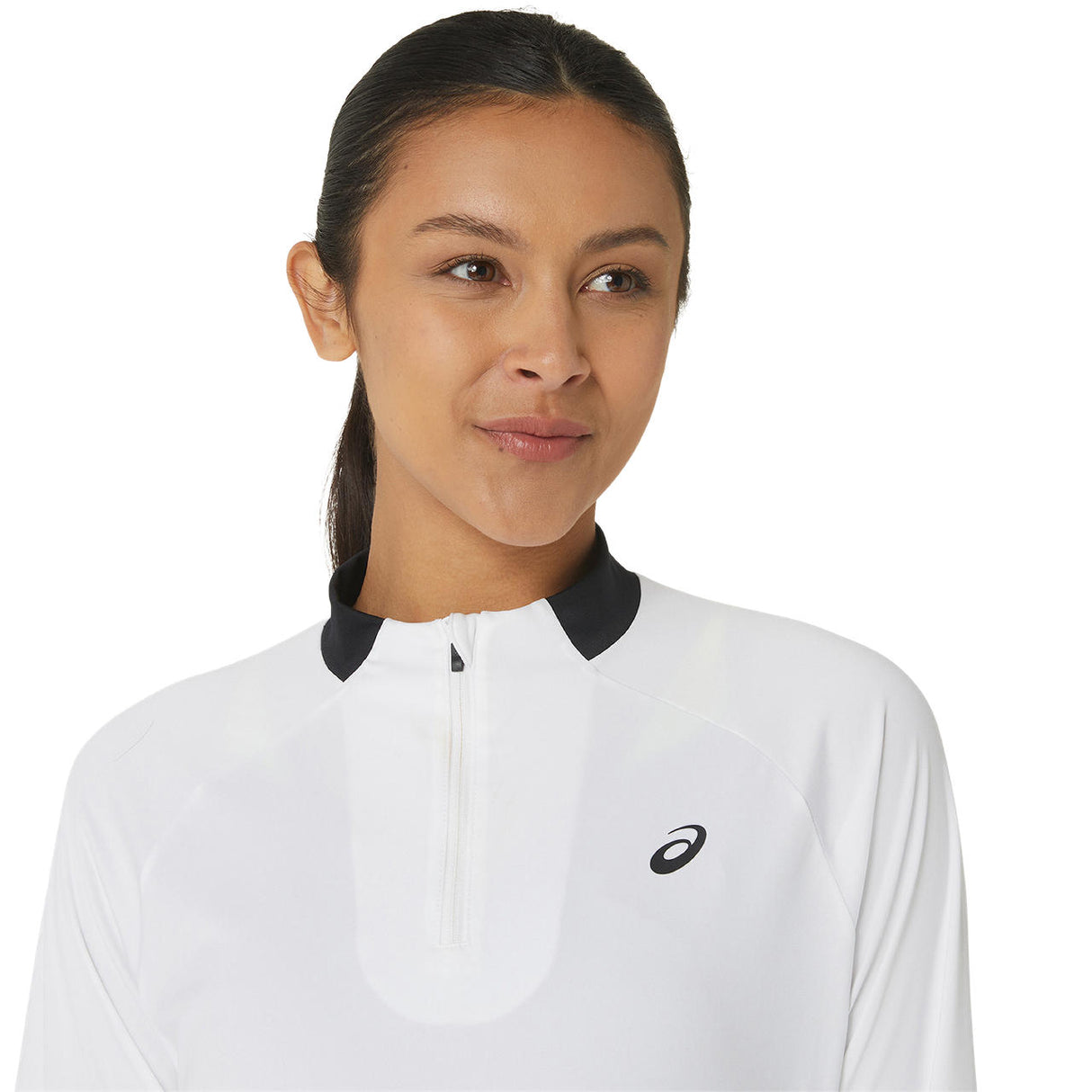 Asics Jacke Court LS Half Zip Damen Weiß