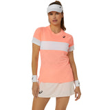 Asics T-Shirt Game SS Top Damen Pink Weiß
