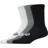Asics Sportsocken 3er-Pack Crew Unisex Schwarz Grau Weiß 3 Paar