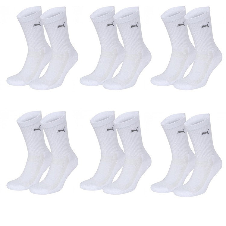 6 Paar Puma Unisex Coolmax Sportsokken Court Wit