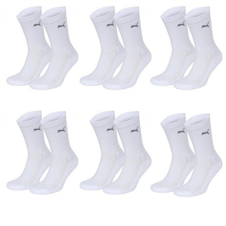 6 Paar Puma Unisex Coolmax Sportsokken Court Wit