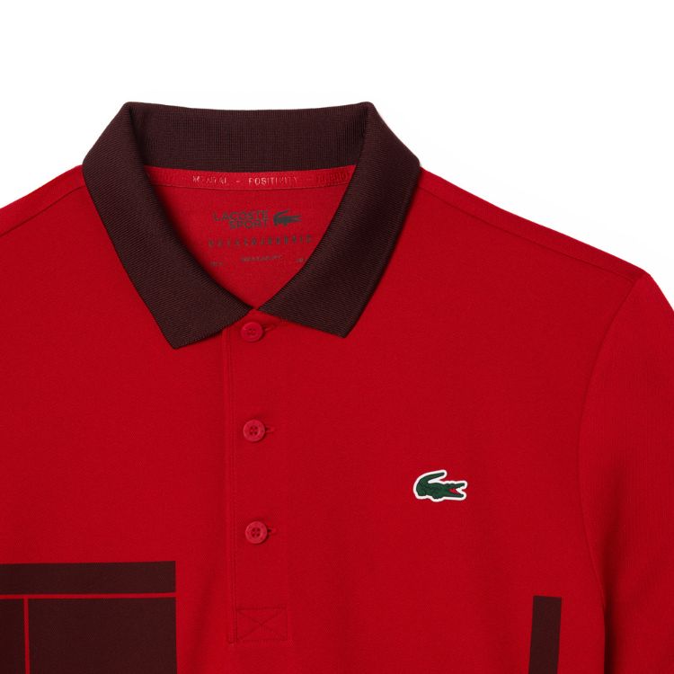 Lacoste Polo Shirt Sport Novak Djokovic Heren Rood