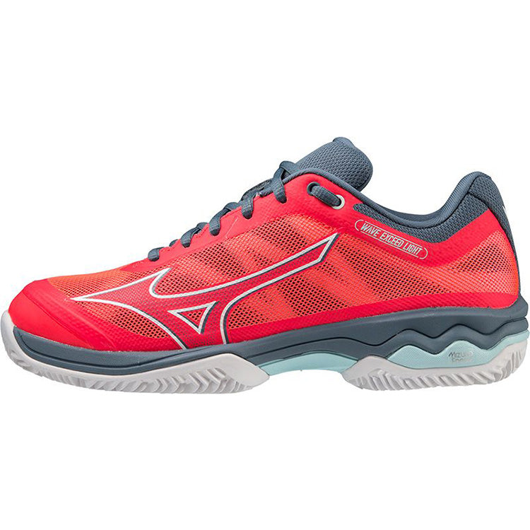 Mizuno Tennisschoen Padelschoen Wave Exceed Light CC Dames Fluor Rood