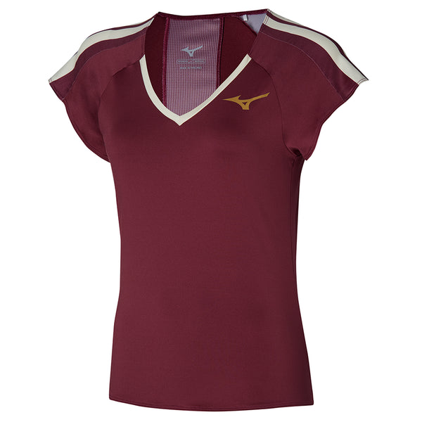 Mizuno T-Shirt Printed Tee Dames Rood