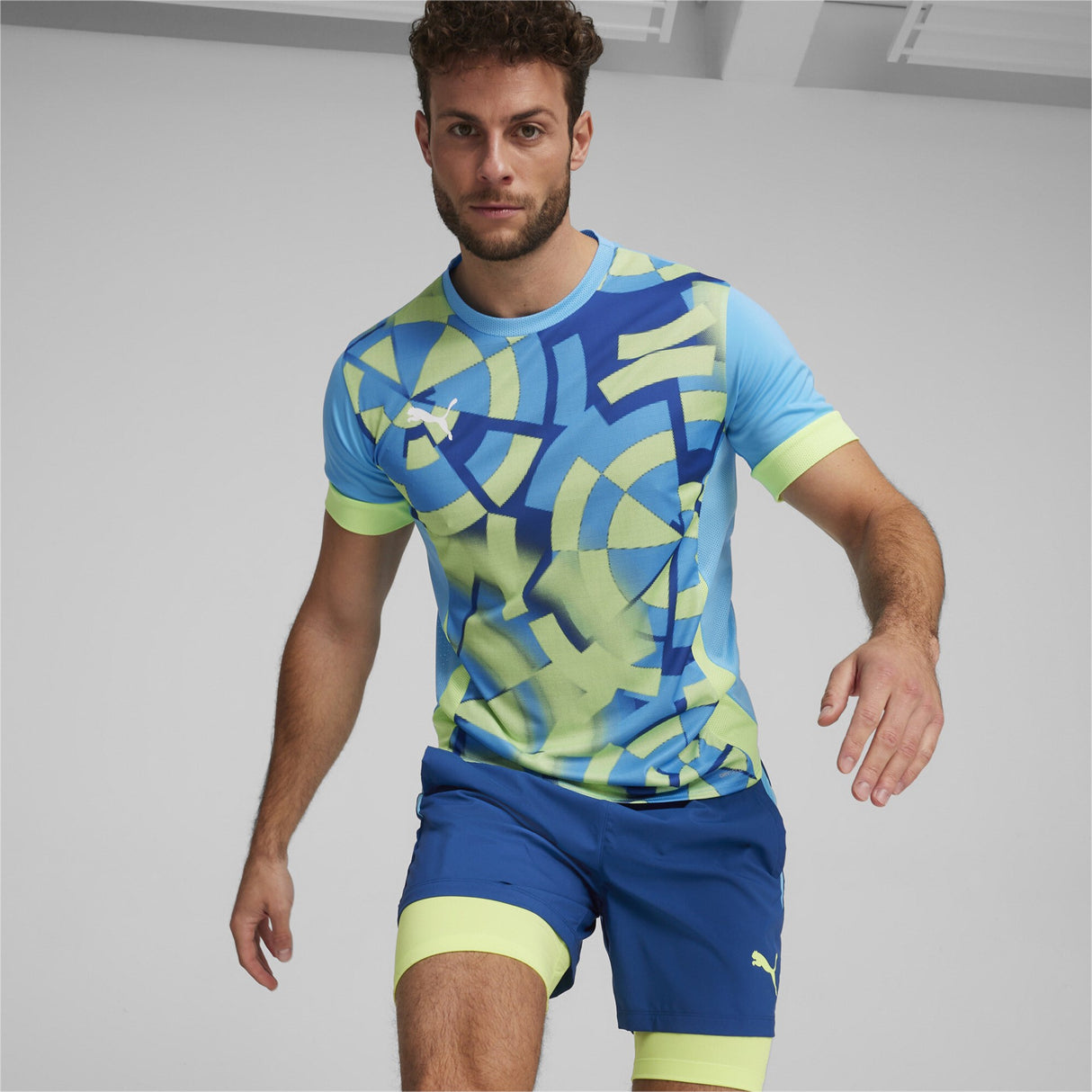 Puma Trikot mit individueller Torgrafik für Herren, Blau/Grün