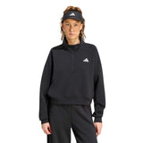 Adidas Cover Up Half-Zip Sweatshirt Dames Zwart Voorkant