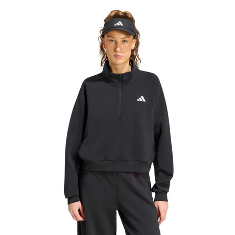 Adidas Cover Up Half-Zip Sweatshirt Dames Zwart Voorkant