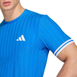 Adidas T-Shirt Freelift Tee Pro Blauw Dichtbij