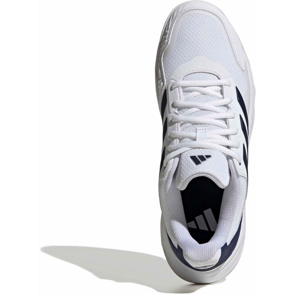 Adidas Tennisschoen Padelschoen Courtjam Control 3 Clay Heren Wit Blauw Zijkant