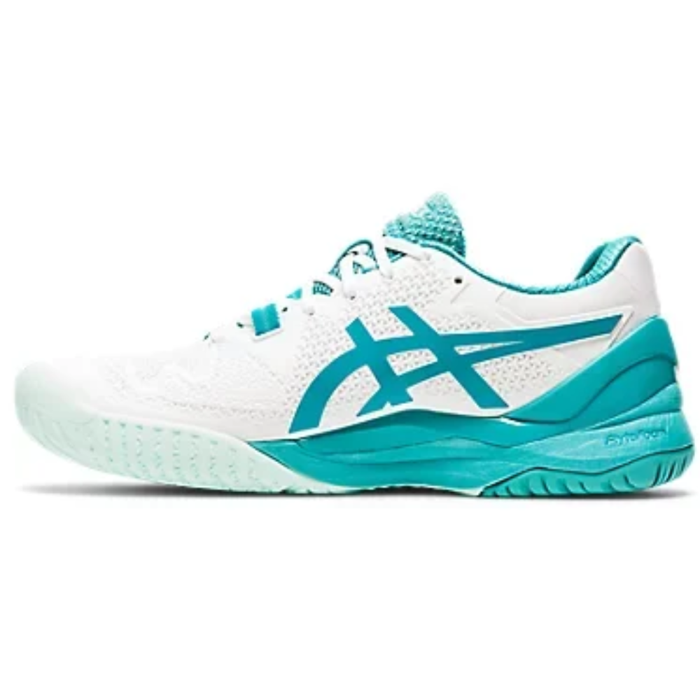 Asics Gel Resolution 8 Dames Wit Turquoise Binnenkant