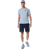 Asics T-Shirt Match SS Top Heren Grijs Blauw