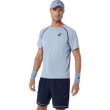 Asics T-Shirt Match SS Top Heren Grijs Blauw