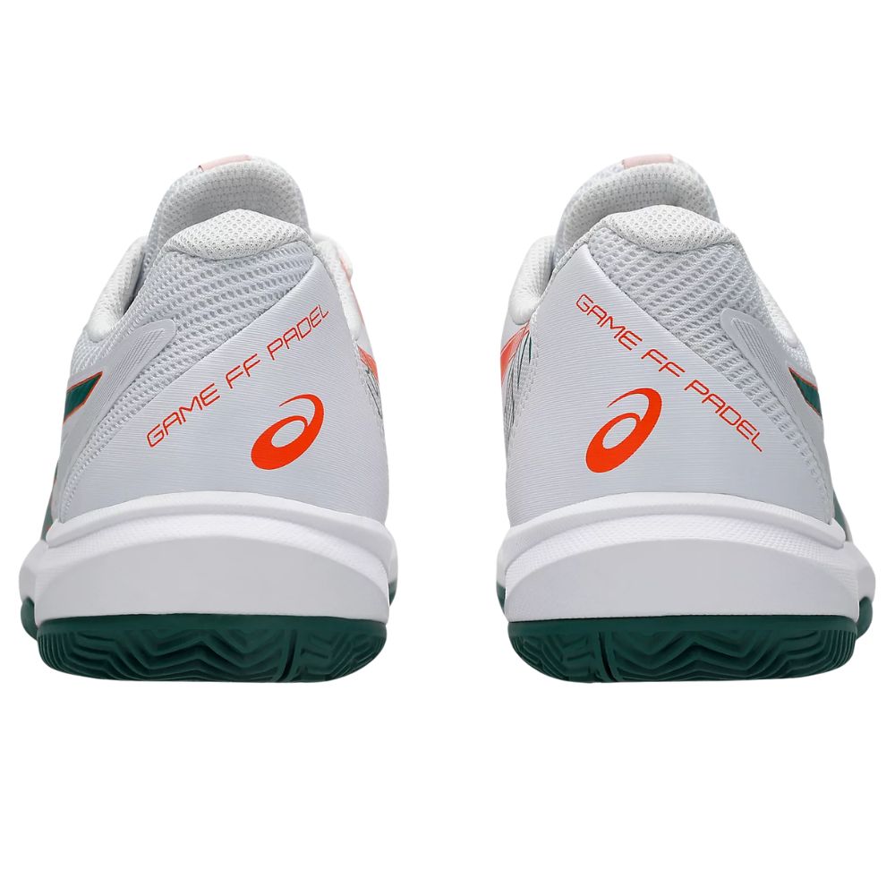 Asics Padelschoen Game FF Padel Heren Wit Groen Achterkant