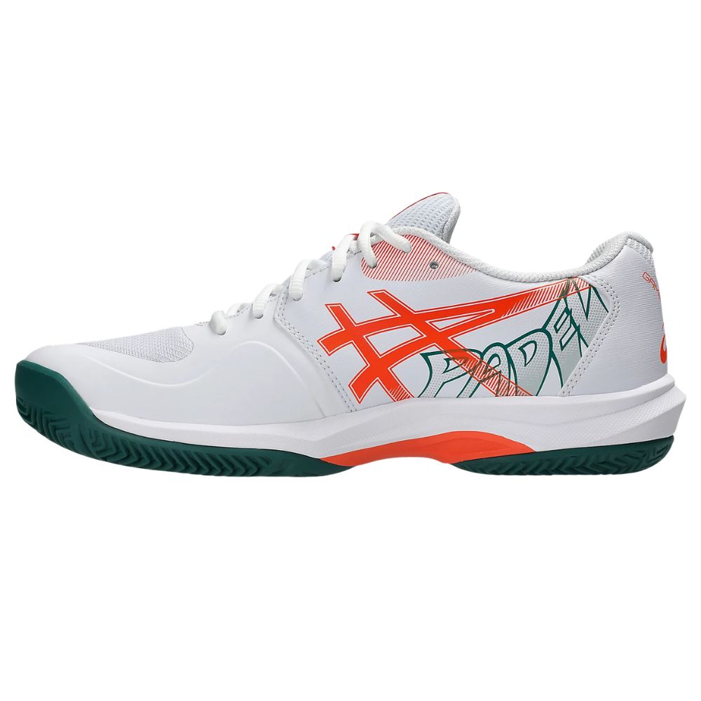 Asics Padelschoen Game FF Padel Heren Wit Groen Binnenkant