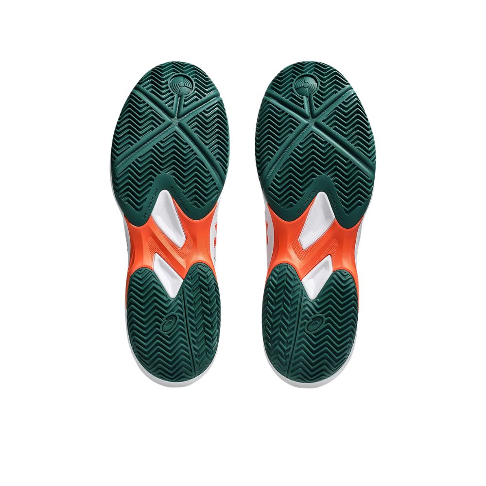 Asics Padelschoen Game FF Padel Heren Wit Groen Onderkant