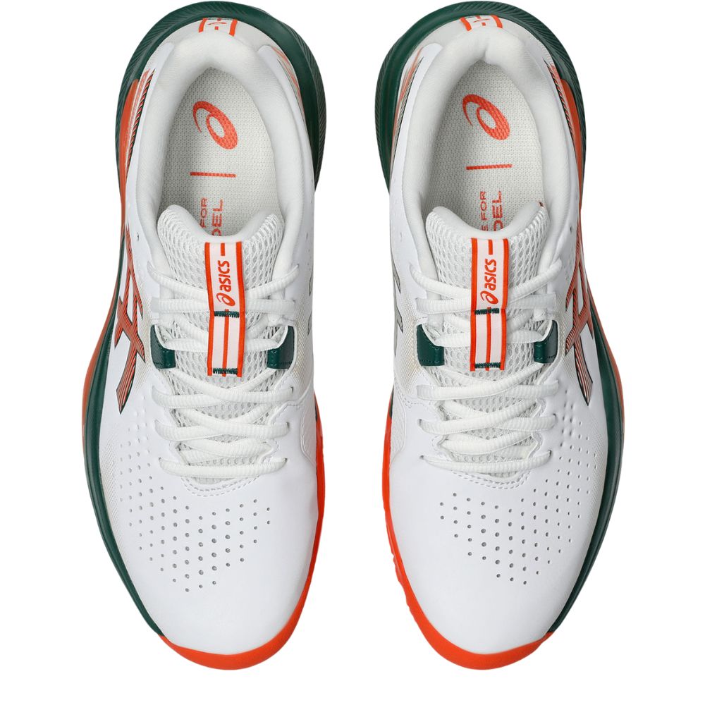 Asics Padelschoen Gel Challenger 15 Padel Heren Wit Oranje Bovenkant
