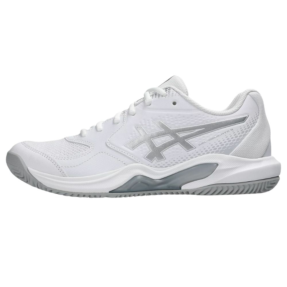 Asics Padelschoen Gel Dedicate 9 Padel Dames Wit Zilver Voor