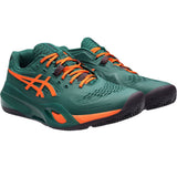 Asics Padelschoen Gel Resolution X Padel Heren Groen Oranje Zijkant
