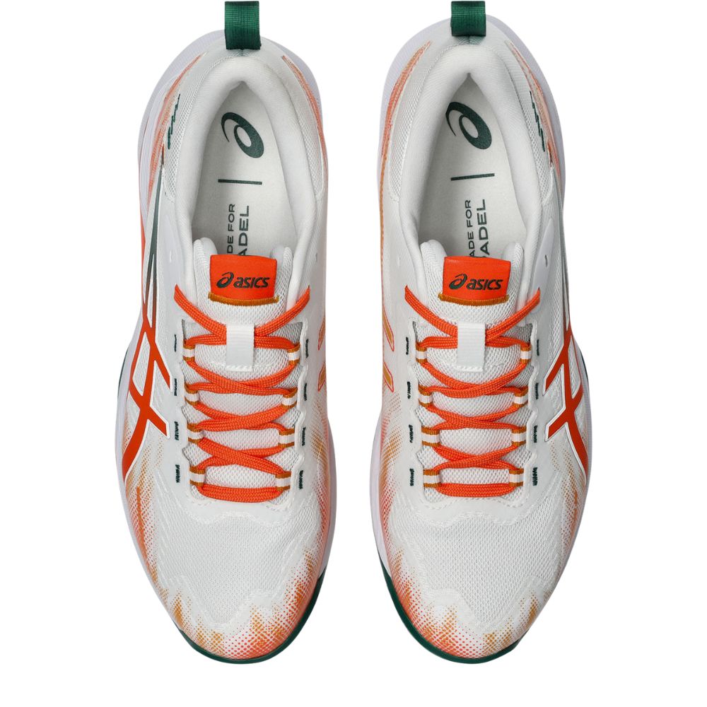 Asics Padelschoen Sonicsmash FF Heren Wit Oranje Bovenkant