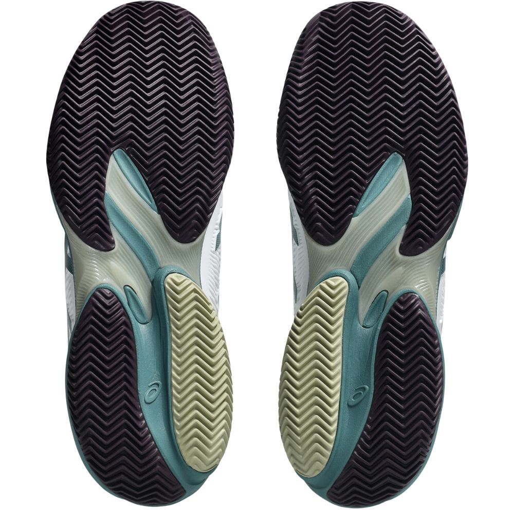 Asics Tennisschoen Court FF 3 Clay Heren Wit Groen Onderkant