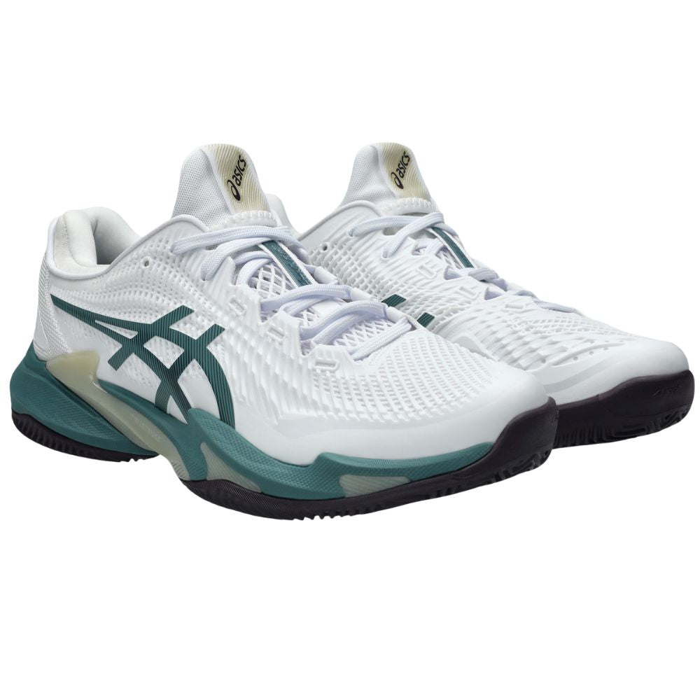 Asics Tennisschoen Court FF 3 Clay Heren Wit Groen Zijkant
