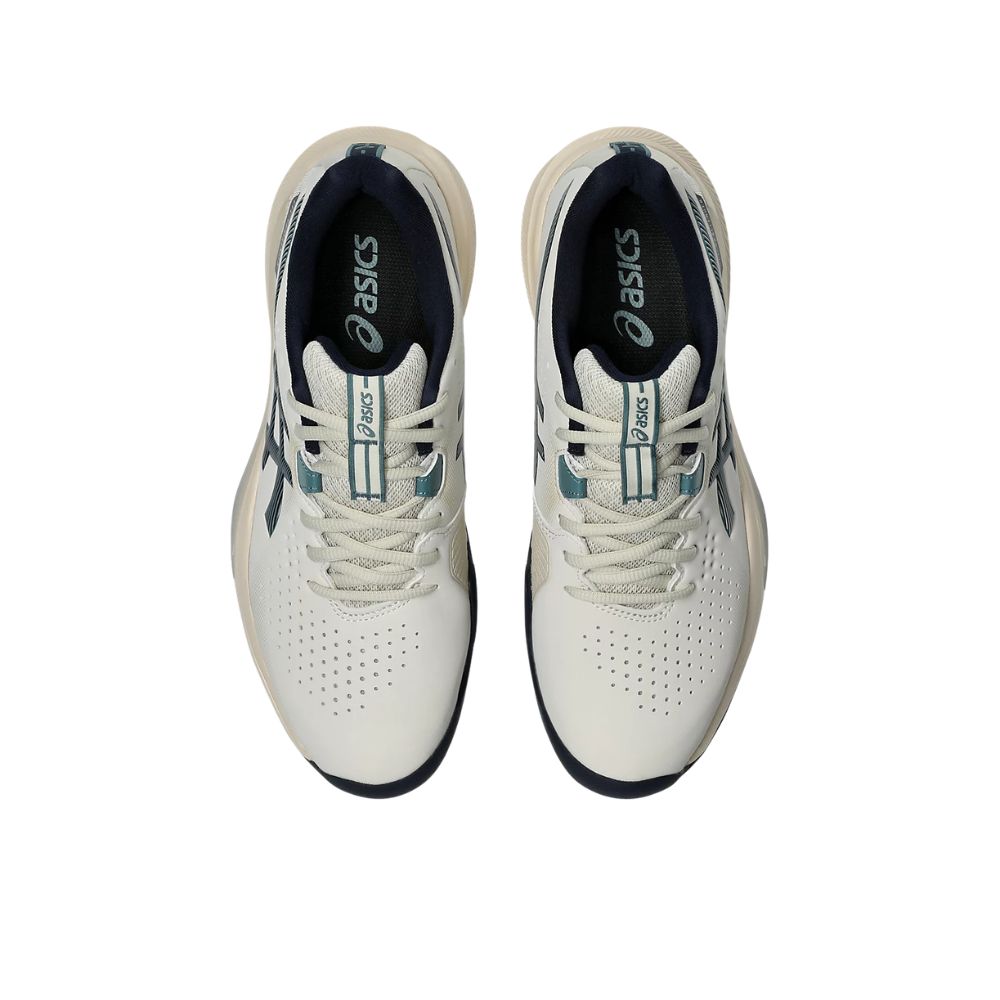 Asics Tennisschoen Gel Challenger 15 Indoor Heren Offwhite Blauw Bovenkant