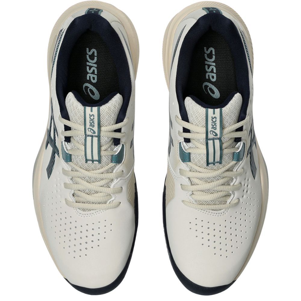 Asics Tennisschoen Gel Challenger Heren 15 Clay Heren Wit Blauw Bovenkant