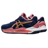 Asics Tennisschoen Gel Resolution 8 Clay Dames Donkerblauw Roze Links