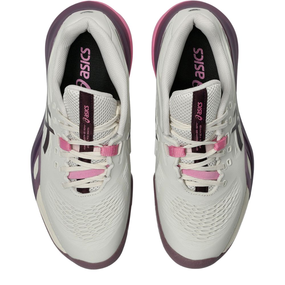 Asics Tennisschoen Gel Resolution X Clay Dames Wit Paars Bovenkant