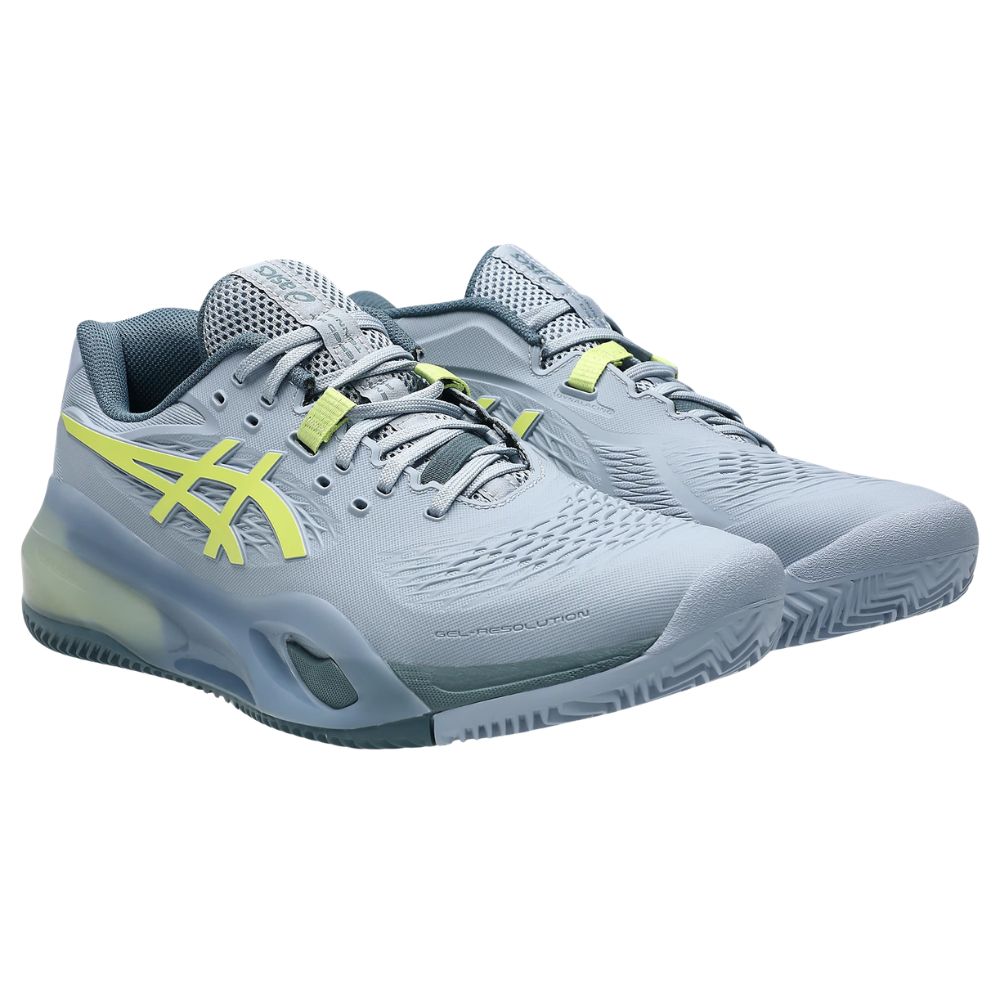 Asics Tennisschoen Gel Resolution X Clay Heren Grijs Blauw Voorkant