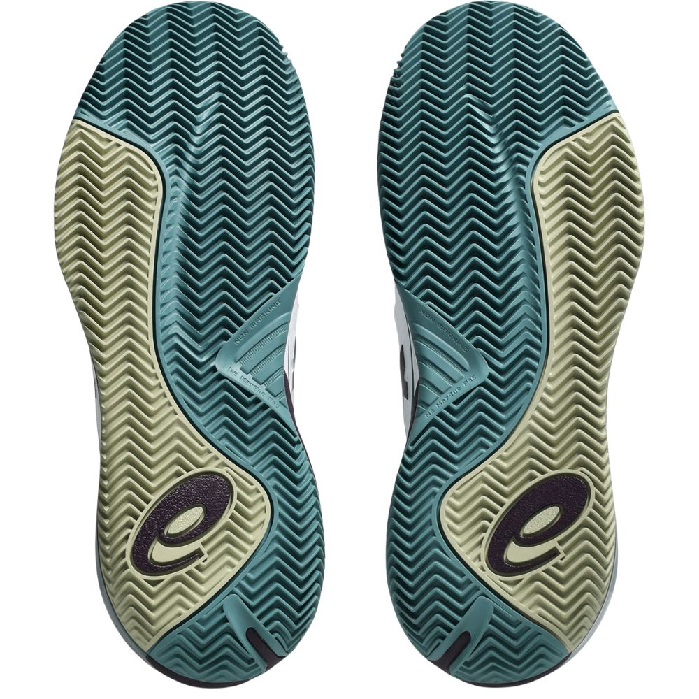 Asics Tennisschoen Gel Resolution X Clay Heren Wit Groen Onderkant