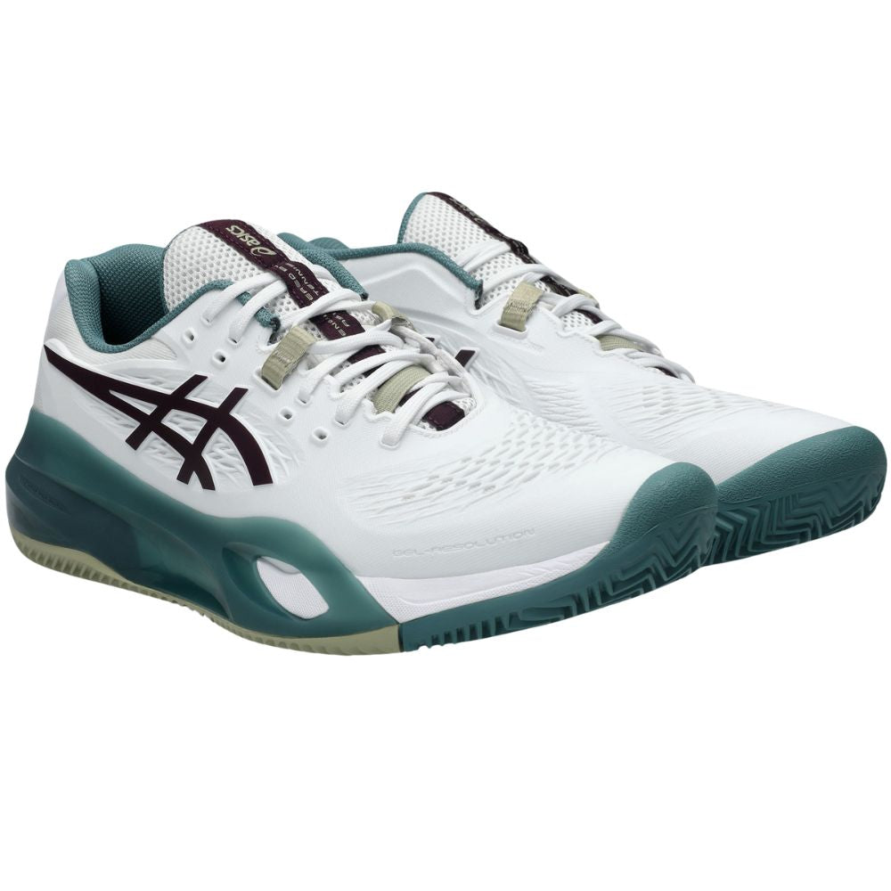 Asics Tennisschoen Gel Resolution X Clay Heren Wit Groen Zij