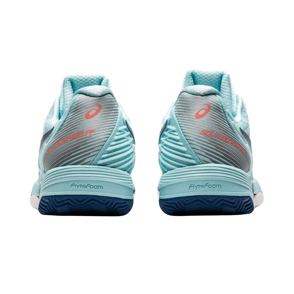 Asics Tennisschoen Solution Speed FF 2 Clay Dames Blauw Achterkant