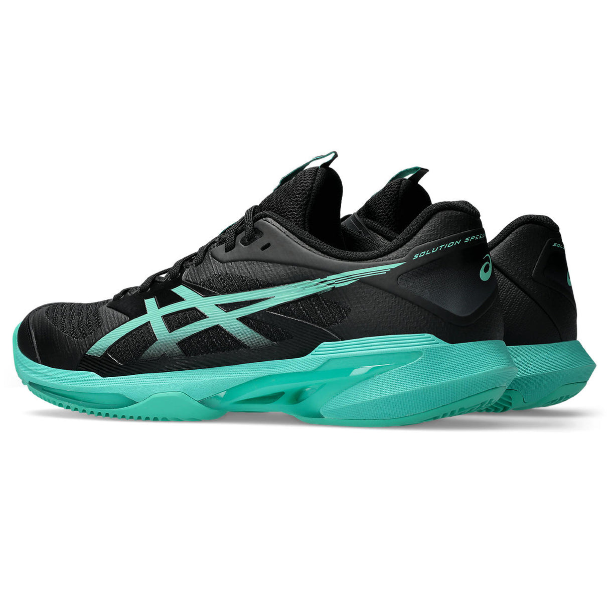 Asics Tennisschoen Solution Speed FF 4 Clay Heren Zwart Groen Achter