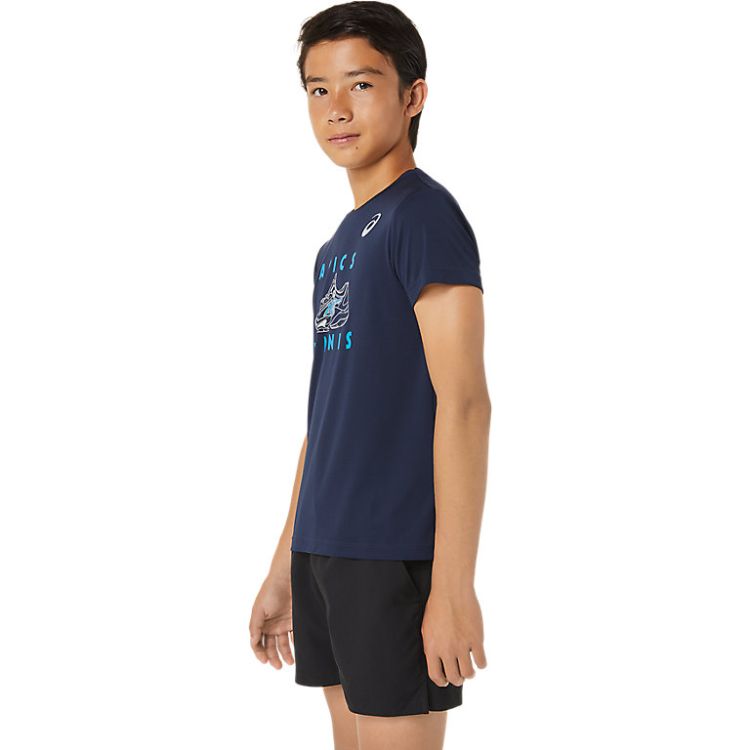 Asics Boys T-Shirt Graphic SS Top Jongens Blauw