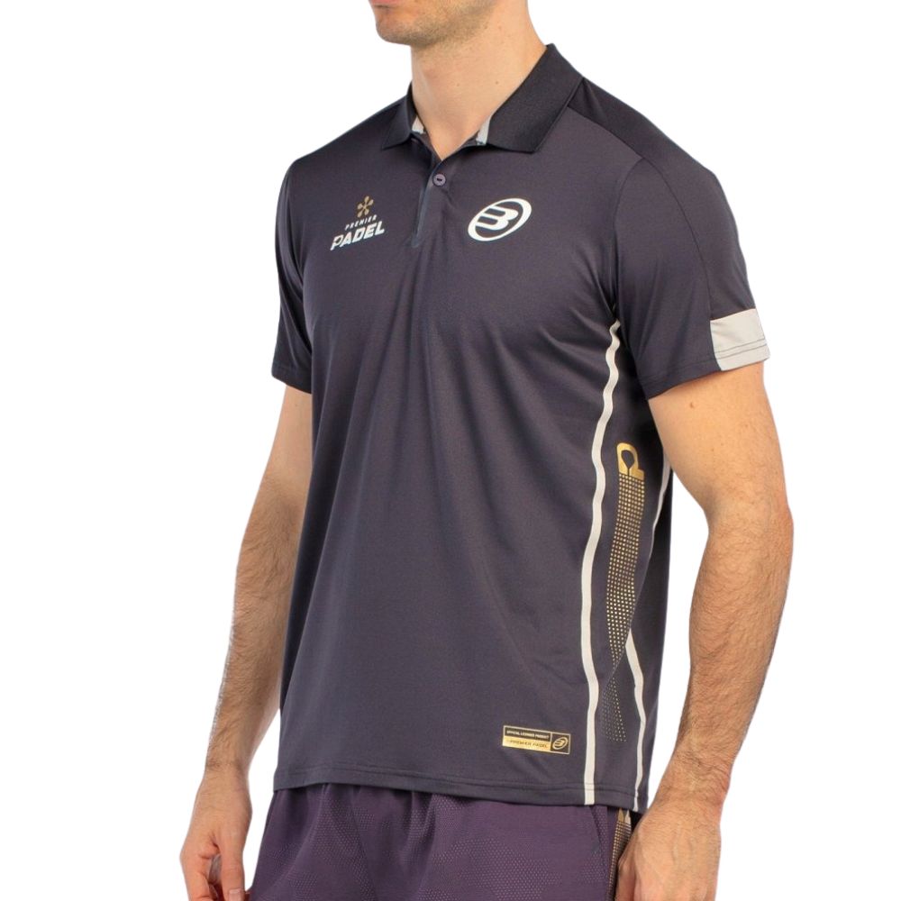 Bullpadel Polo Bogue Heren Carbon Zijaanzicht
