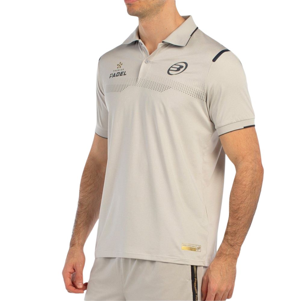 Bullpadel Polo Bramo Heren Grijs Vooraanzicht Schuin