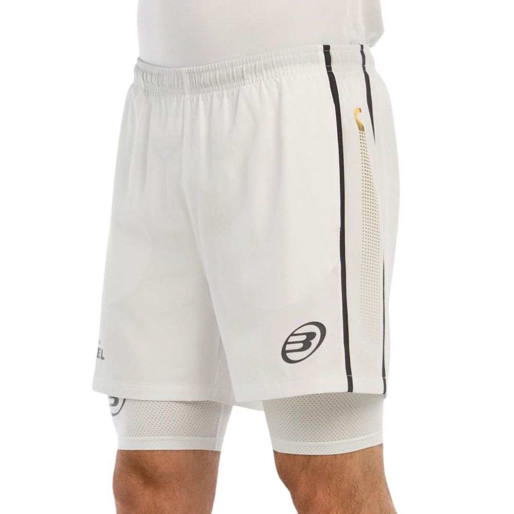 Bullpadel Short Barde Heren Wit Voorkant