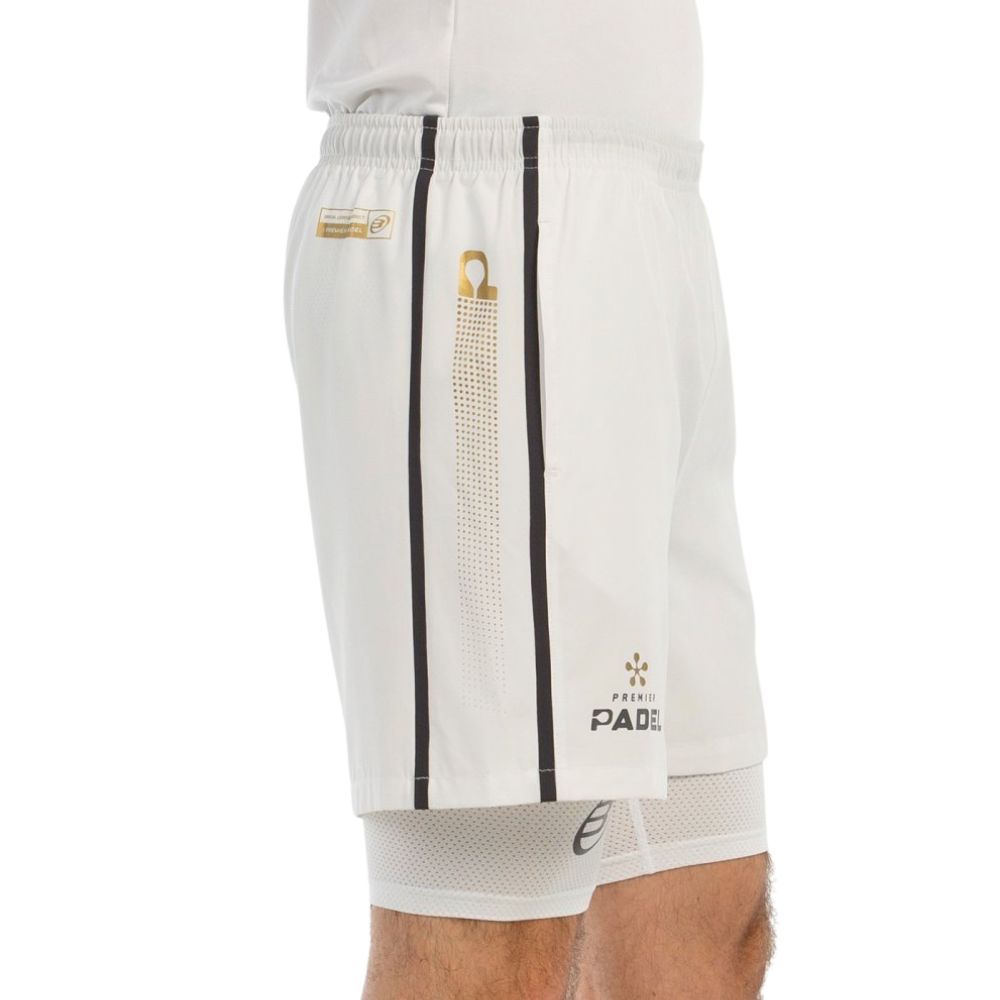 Bullpadel Short Barde Heren Wit Zijkant