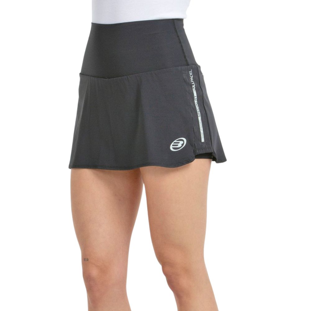 Bullpadel Skort Aduja Dames Zwart Voorkant