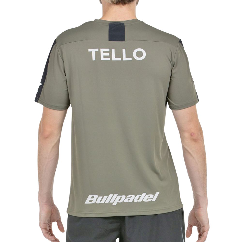 Bullpadel T-shirt Tello 25V Heren Kaki Achterkant