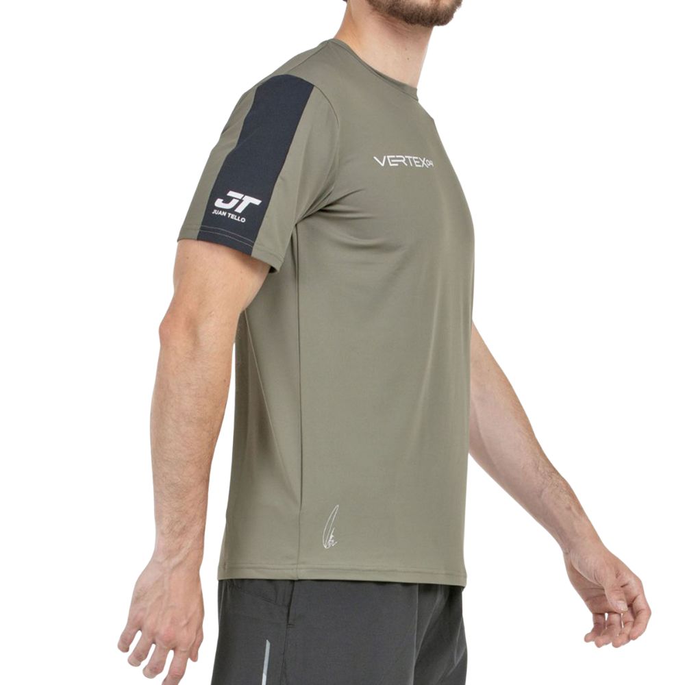 Bullpadel T-shirt Tello 25V Heren Kaki Zijkant