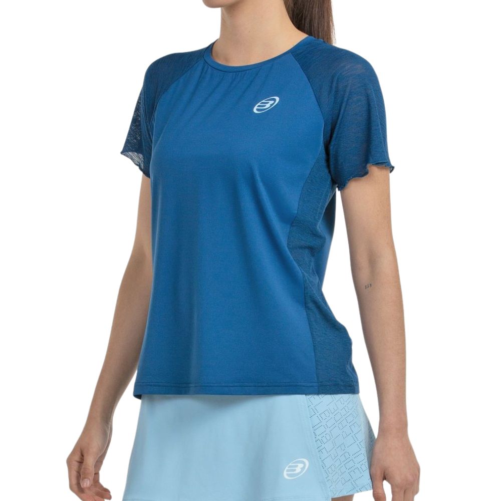 Bullpadel T-shirt Dedale Dames Blauw Zijaanzicht voor