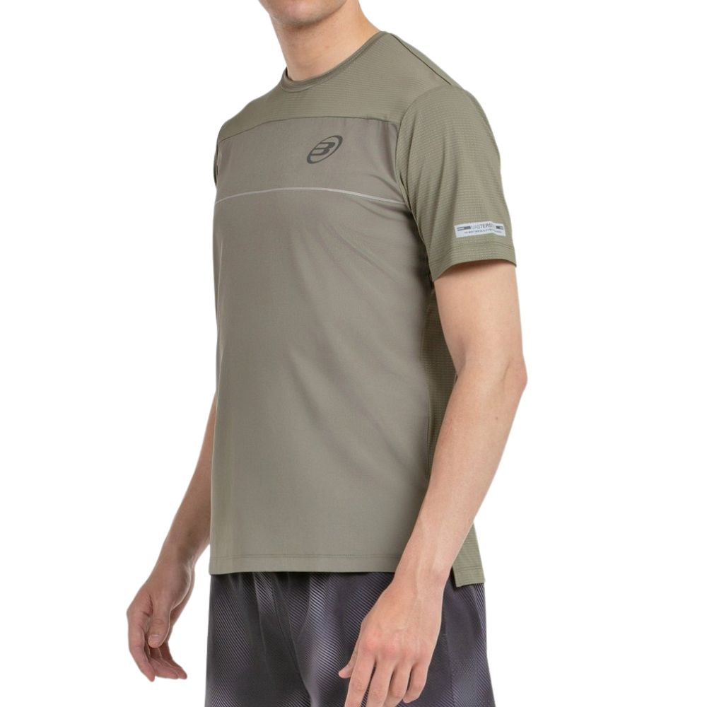Bullpadel T-shirt Monda Heren Kaki Vooraanzicht Zijkant