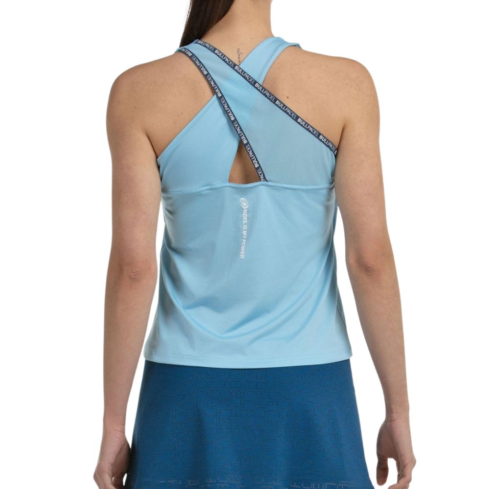 Bullpadel Tank Top Daca Dames Lichtblauw Achterkant
