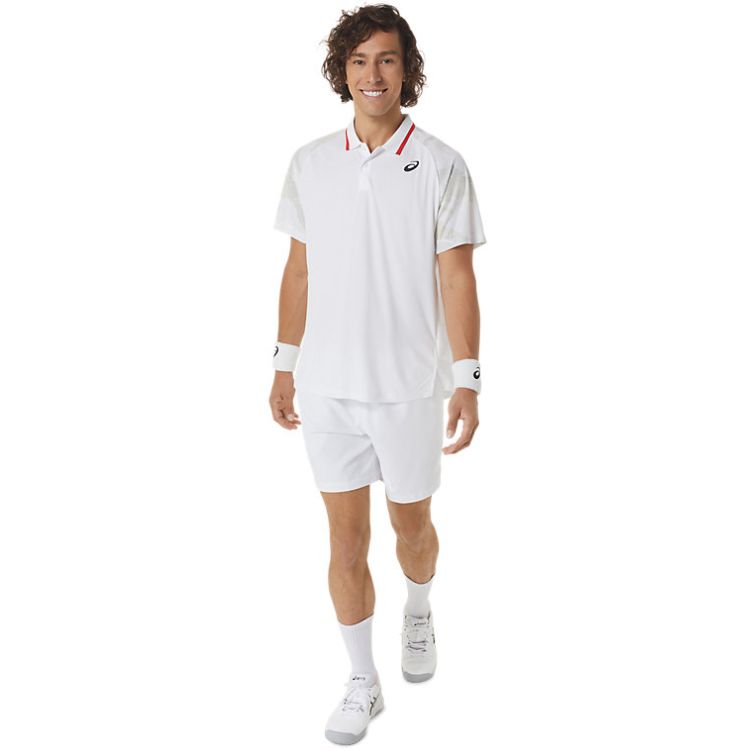 Asics Poloshirt Court Graphic Herren Weiß